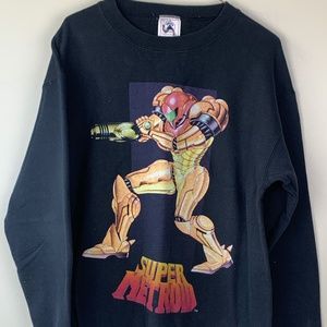 Vintage Nintendo SUPER METROID Shirt Sweatshirt 90s Samus Nintendo Power Promo